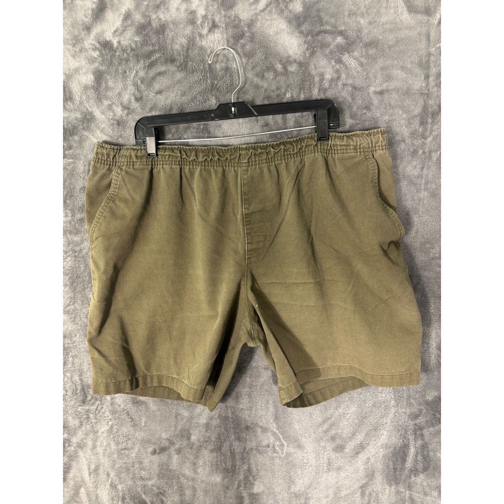 Faded Glory Mens Olive Green Elastic Waist Cotton Blend Shorts XL 40-42